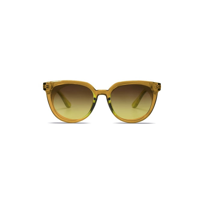 Oversized Square Sunglasses – Crystal Amber Frame, Gradient Lenses