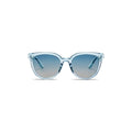 Crystal blue oversized square sunglasses with blue gradient lenses