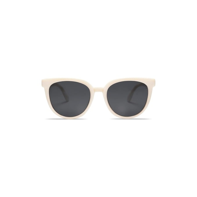 Oversized Square Sunglasses – Ivory Frame, Dark Smoke Lenses