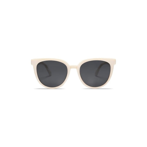 Ivory oversized square sunglasses with dark smoke lenses