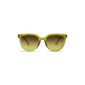 Olive green oversized square sunglasses with gradient brown lenses