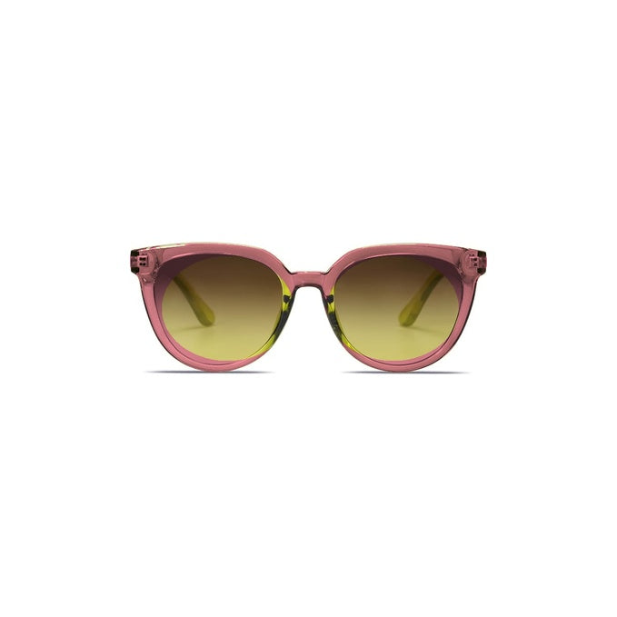 Oversized Square Sunglasses – Rose Pink Frame, Gradient Lenses